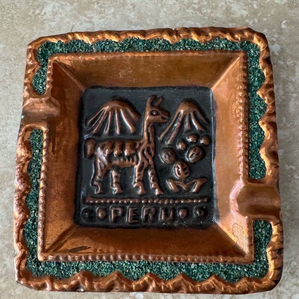 Peruvian Artisan Copper Ashtray